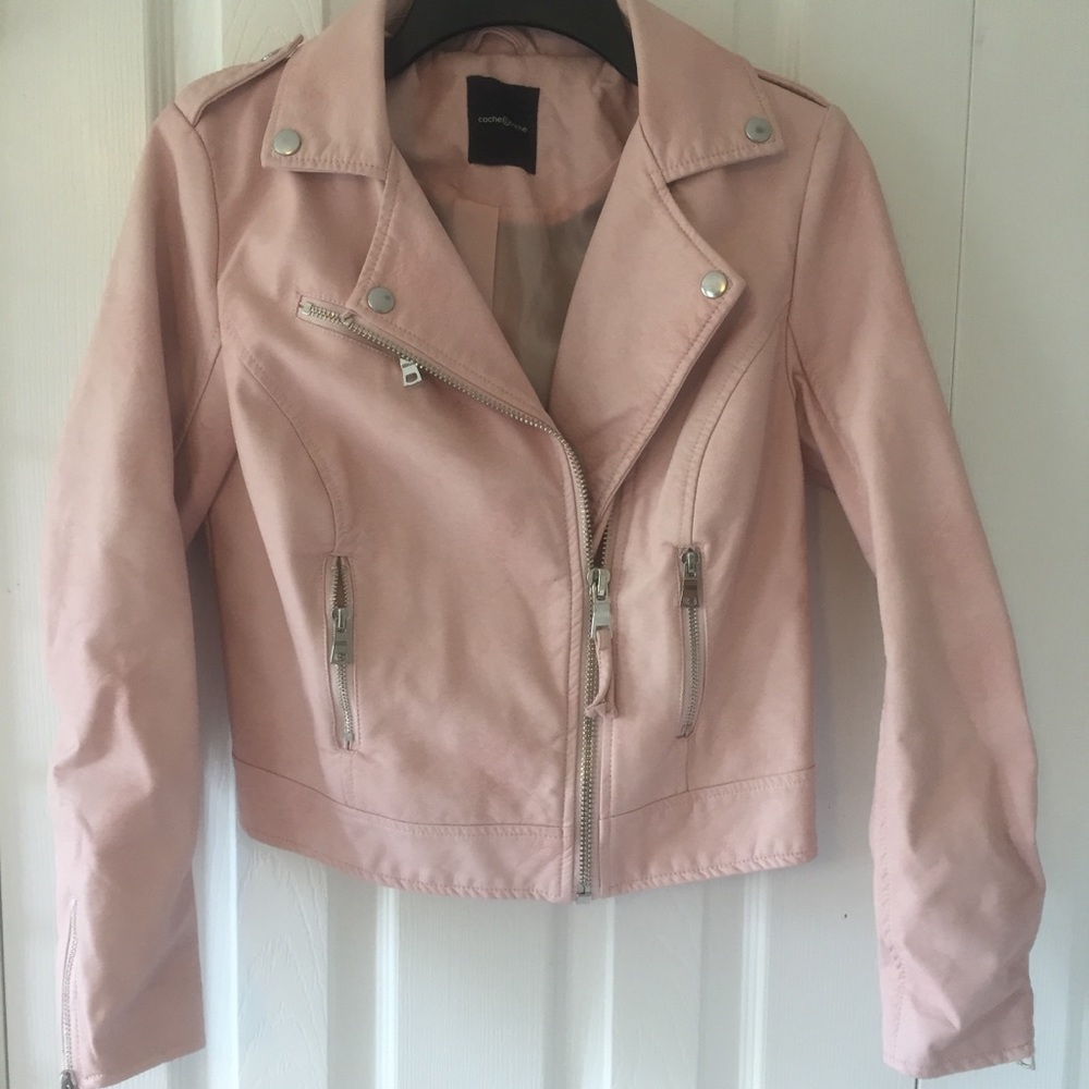 Cache Cache Faux Pink Leather Jacket